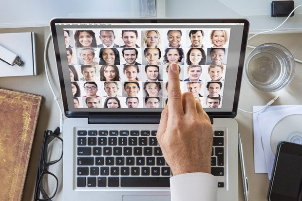A Business Man Selecting Candidates For His Company In Virtual Way.